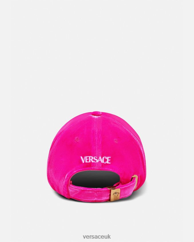 Women Versace Velvet Baseball Cap 6D2D06912 Fuchsia Accessories