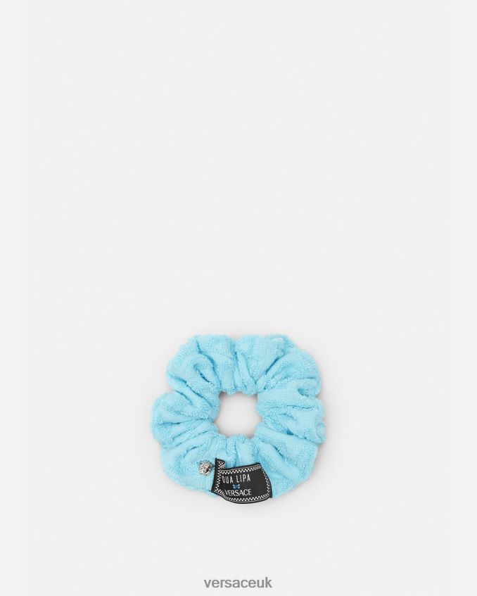 Women Versace Allover Towel Scrunchie 6D2D06867 Light Blue Accessories