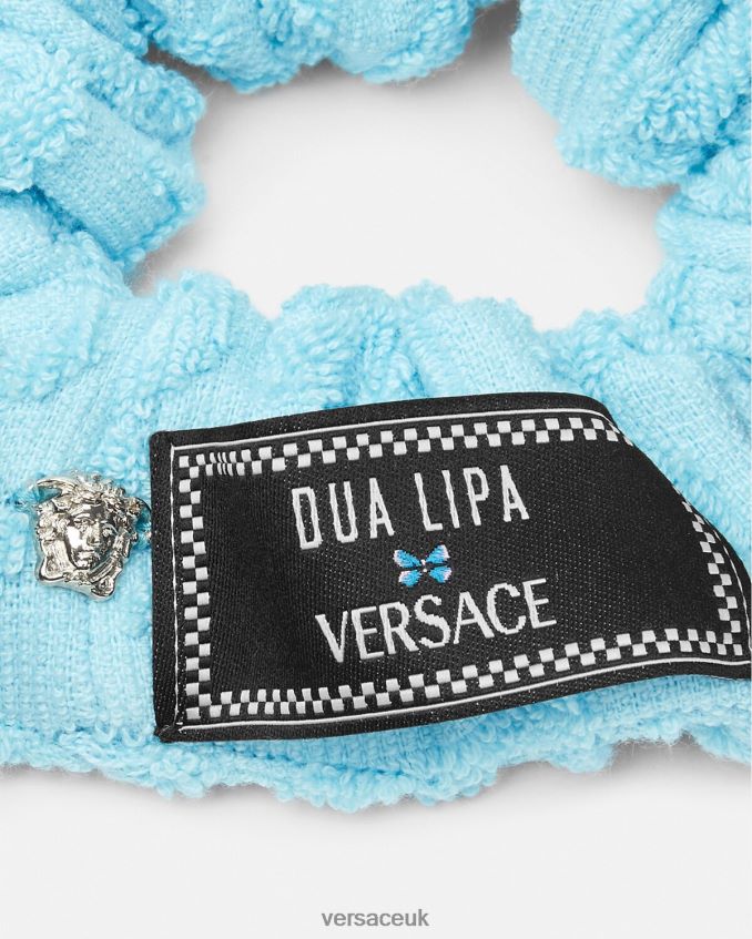 Women Versace Allover Towel Scrunchie 6D2D06867 Light Blue Accessories