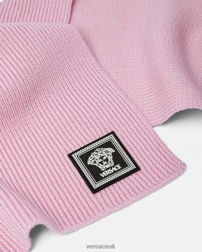 Women Versace Medusa Wool Ribbed Scarf 6D2D06904 Light Pink Accessories