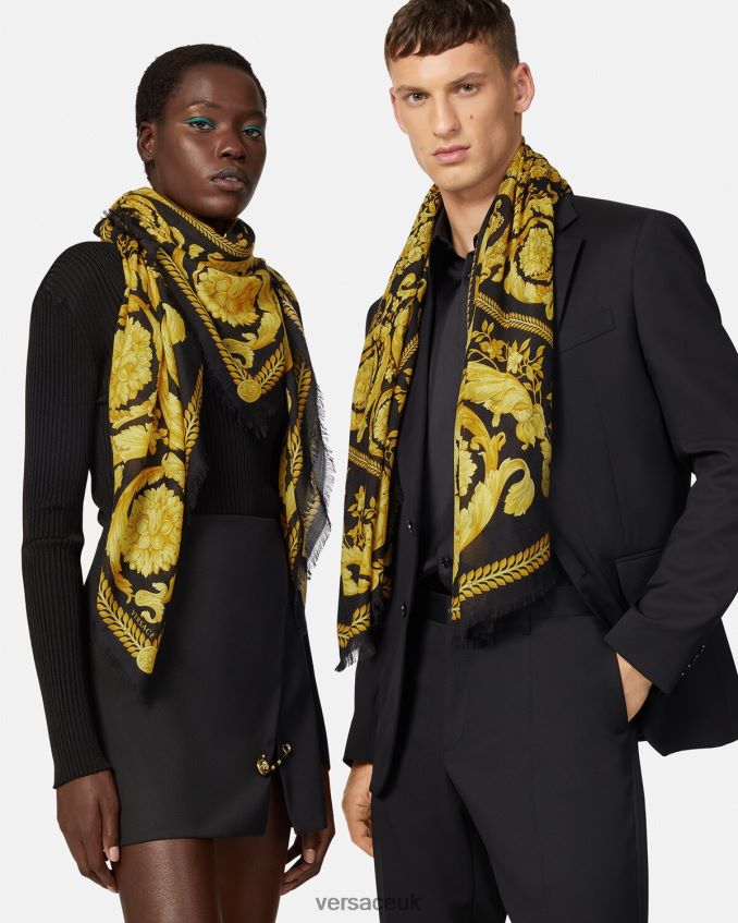 Women Versace Barocco Cashmere Blend Shawl 6D2D06900 Print Accessories