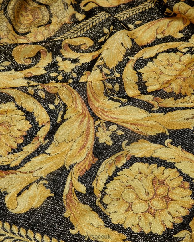 Women Versace Barocco Fringed Shawl 6D2D06901 Print Accessories