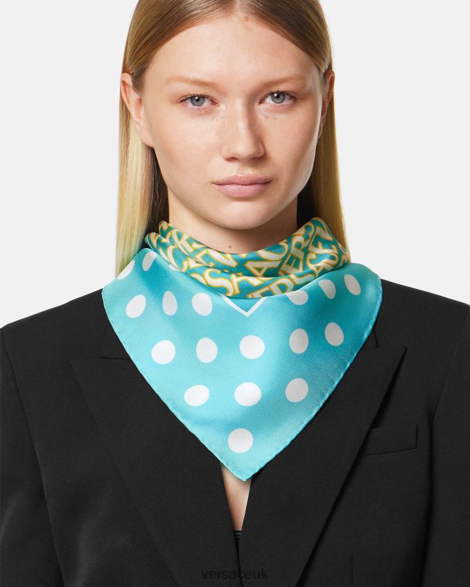 Women Versace Allover Silk Foulard 6D2D06884 Print Accessories
