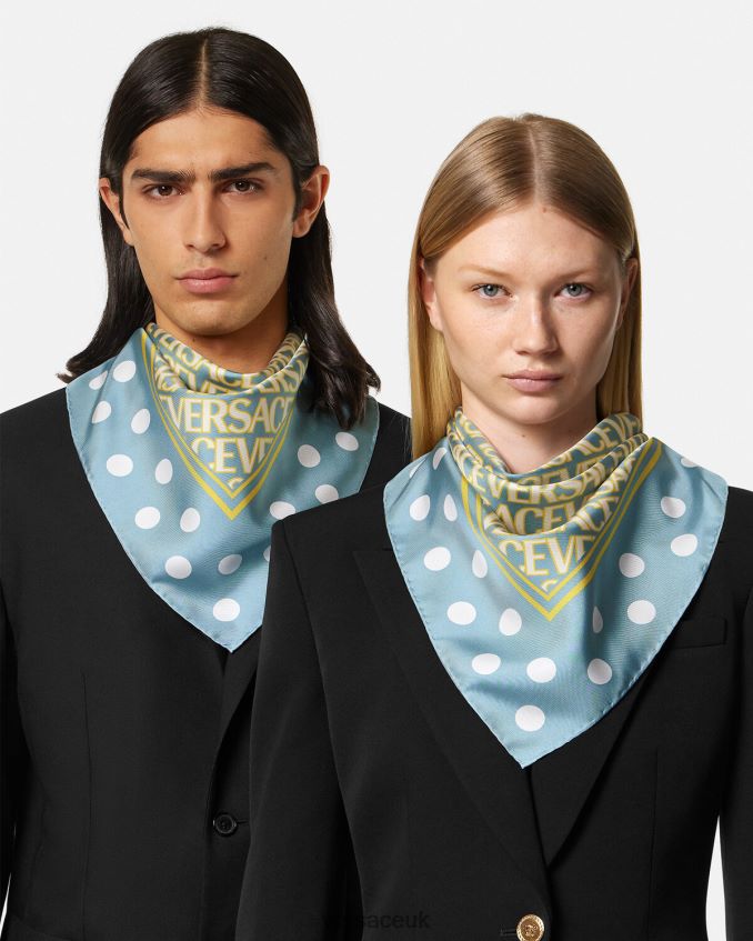 Women Versace Allover Silk Triangle Foulard 6D2D06886 Print Accessories