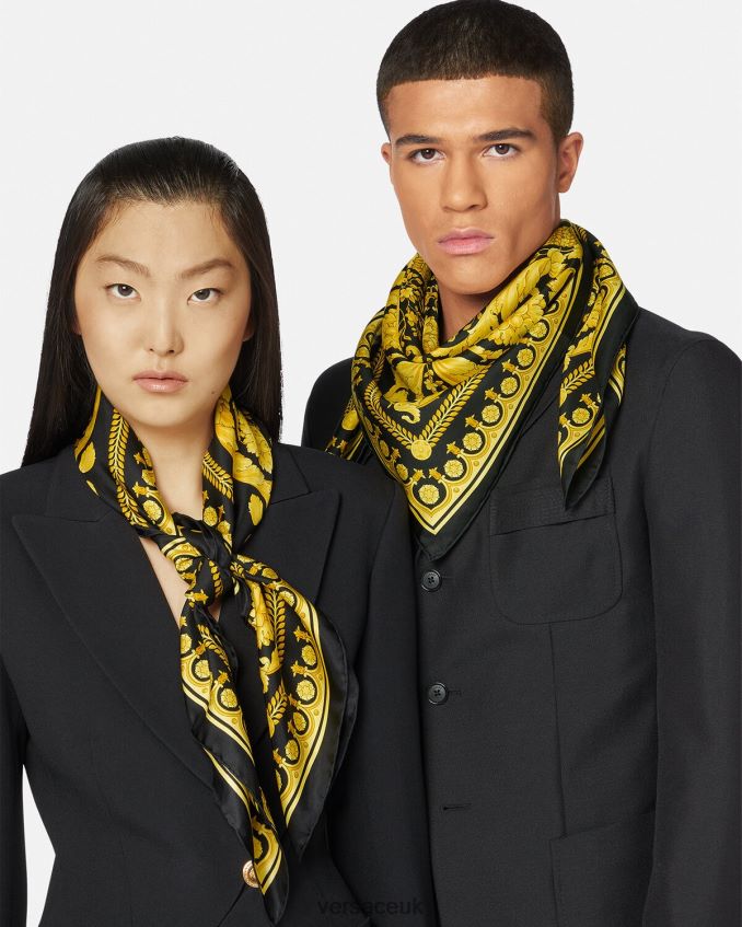 Women Versace Barocco Large Silk Foulard 6D2D06902 Print Accessories