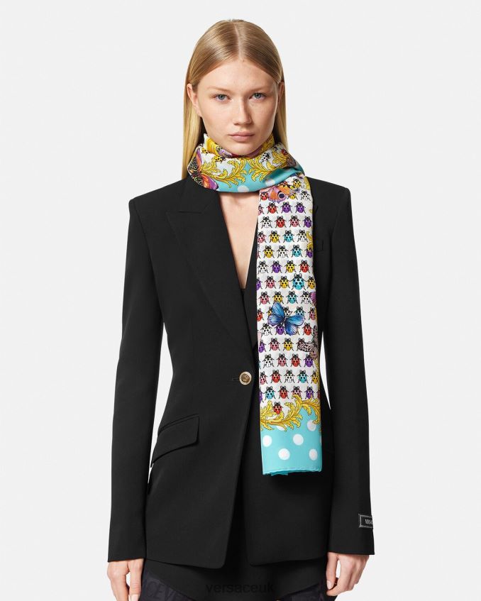Women Versace Butterflies Silk Scarf 6D2D06894 Print Accessories