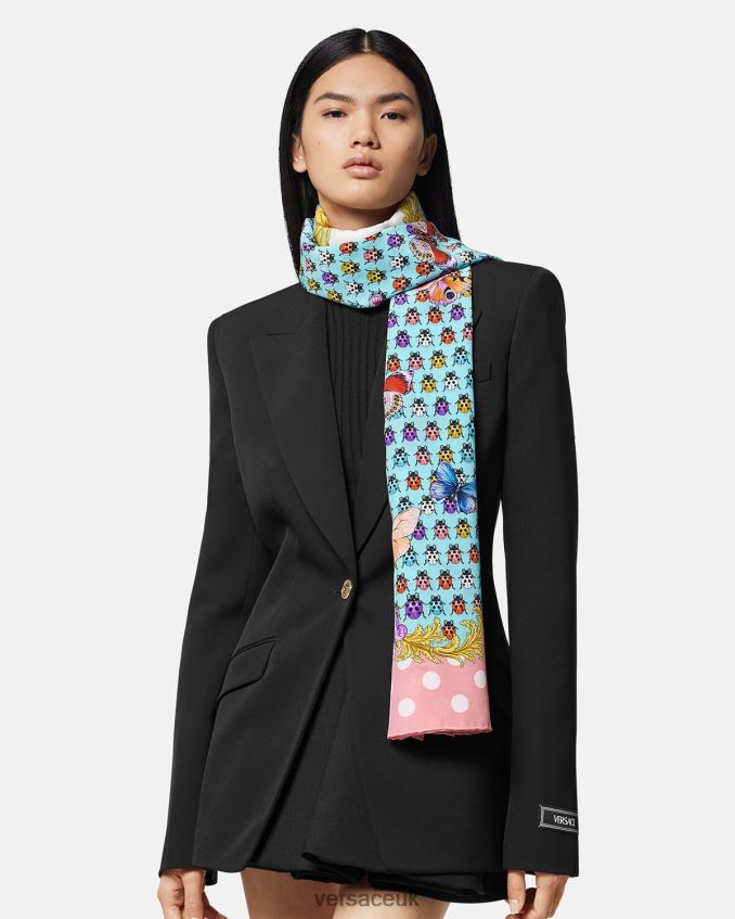 Women Versace Butterflies Silk Scarf 6D2D06895 Print Accessories