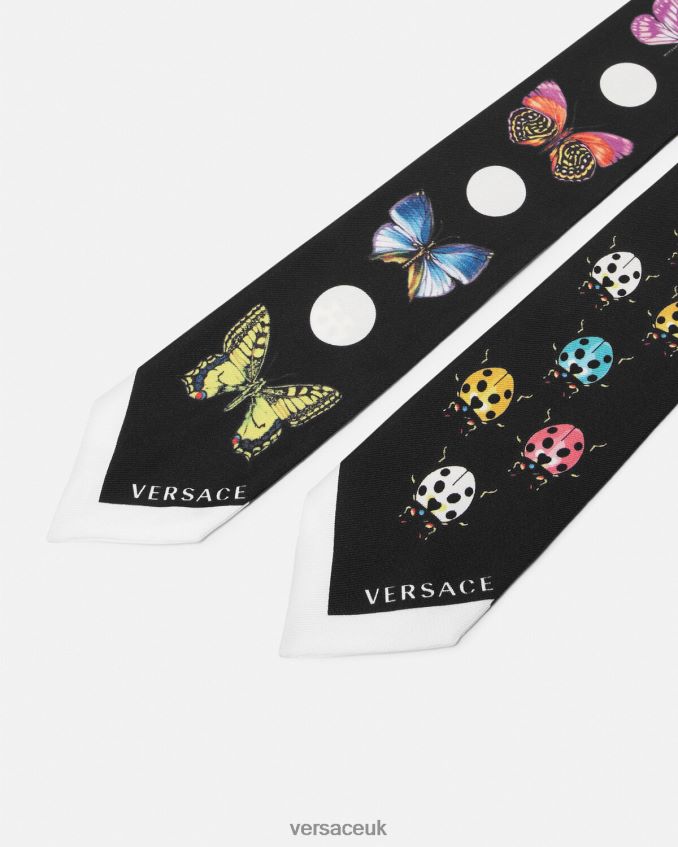 Women Versace Butterflies Silk Scarf Tie 6D2D06863 Print Accessories