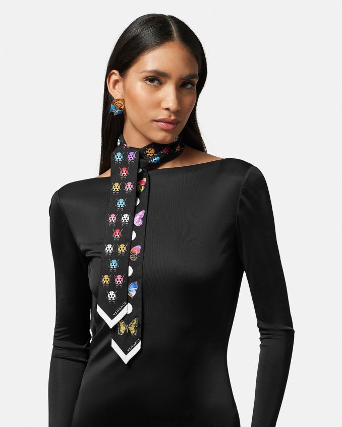 Women Versace Butterflies Silk Scarf Tie 6D2D06863 Print Accessories