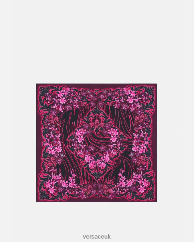 Women Versace Orchid Barocco Silk Foulard 6D2D06920 Fuchsia & Print Accessories