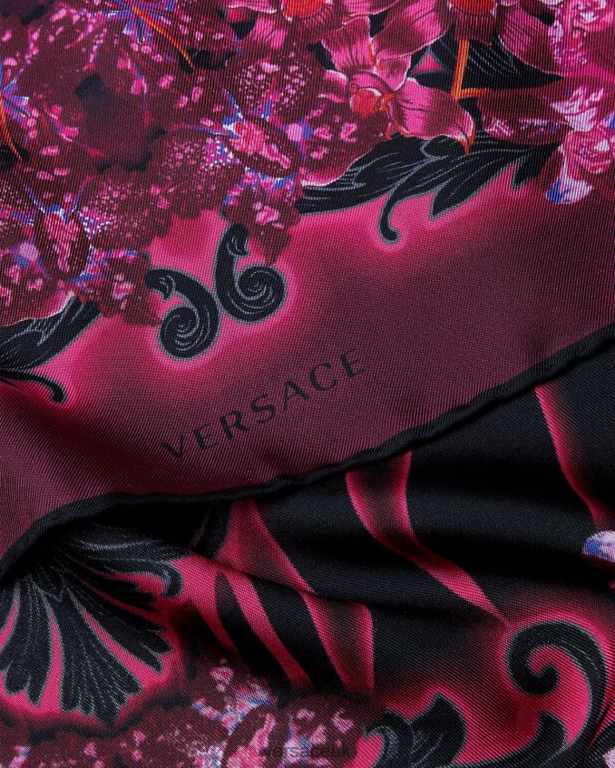 Women Versace Orchid Barocco Silk Foulard 6D2D06920 Fuchsia & Print Accessories