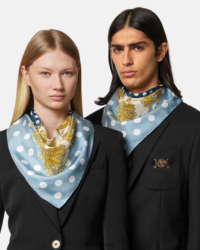 Women Versace Seashell Baroque Large Silk Foulard 6D2D06898 Print Accessories