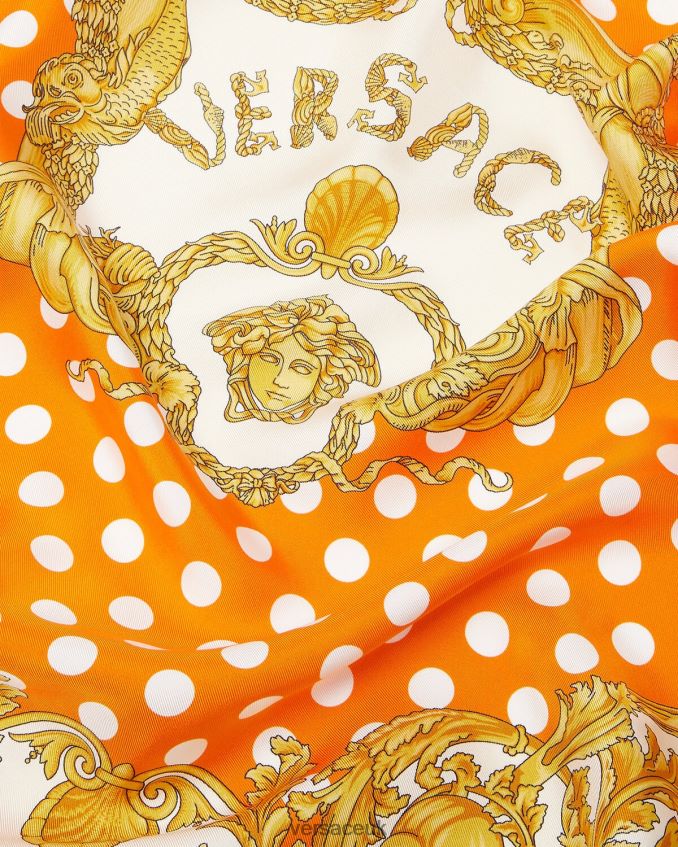Women Versace Seashell Baroque Large Silk Foulard 6D2D06899 Print Accessories