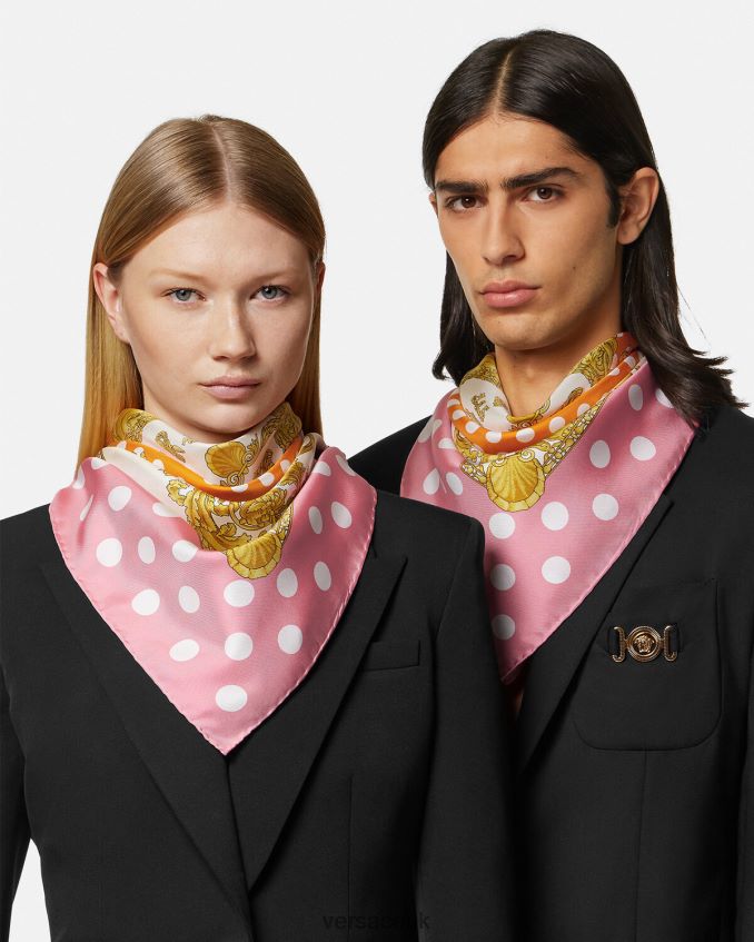 Women Versace Seashell Baroque Large Silk Foulard 6D2D06899 Print Accessories