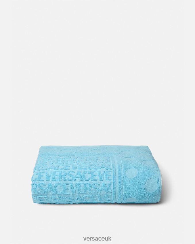 Women Versace Allover Polka Dot Bath Towel 6D2D061197 Light Blue Underwear & Beachwear
