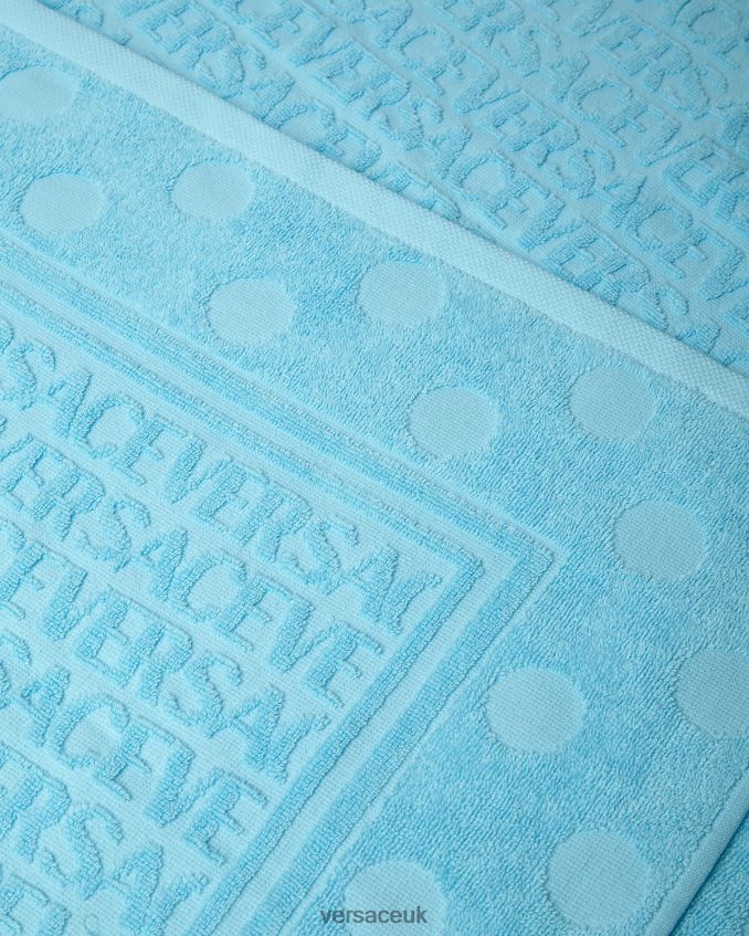 Women Versace Allover Polka Dot Bath Towel 6D2D061197 Light Blue Underwear & Beachwear