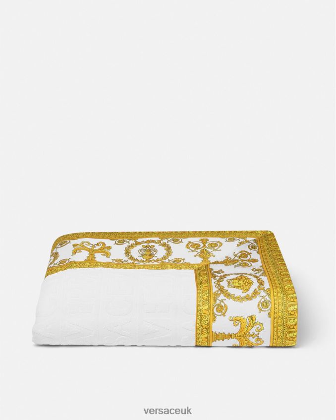 Women Versace I Baroque Beach Towel 6D2D061199 White Underwear & Beachwear