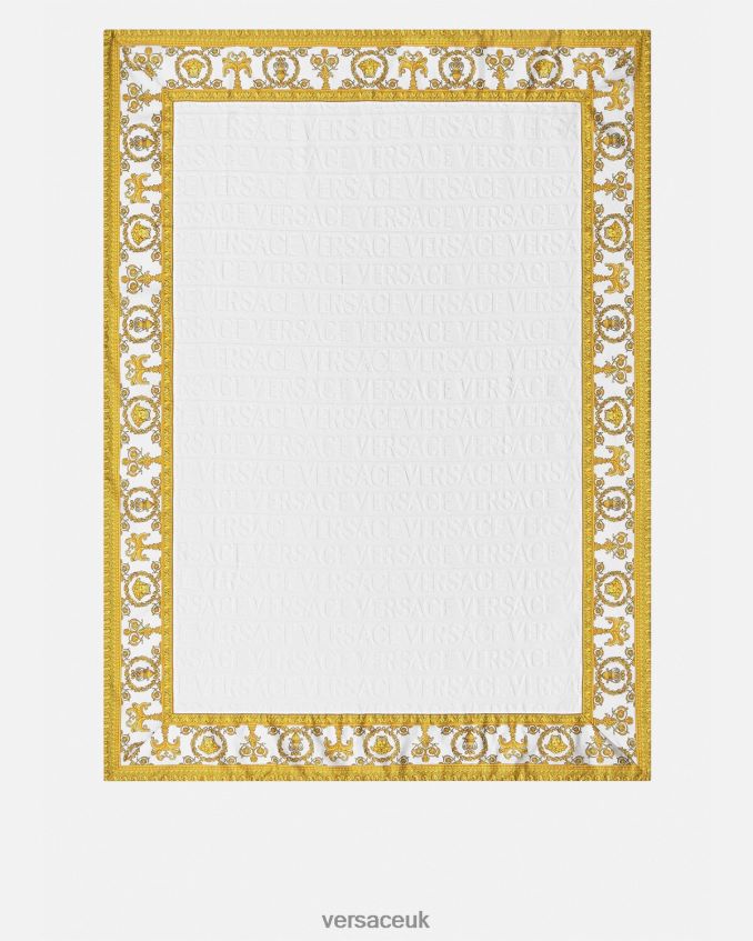 Women Versace I Baroque Beach Towel 6D2D061199 White Underwear & Beachwear