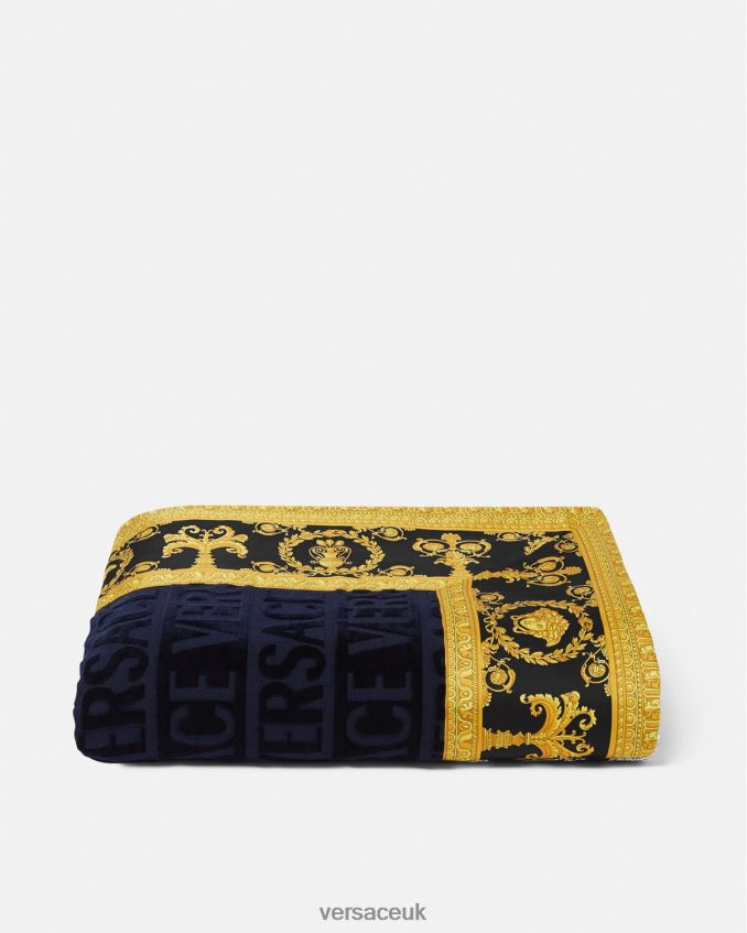 Women Versace I Baroque Beach Towel 6D2D061200 Blue Underwear & Beachwear