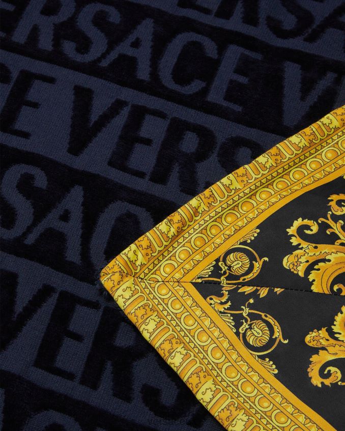 Women Versace I Baroque Beach Towel 6D2D061200 Blue Underwear & Beachwear
