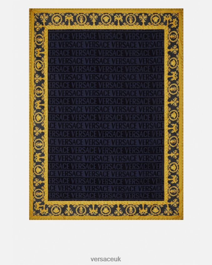 Women Versace I Baroque Beach Towel 6D2D061200 Blue Underwear & Beachwear