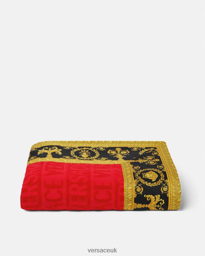 Women Versace I Baroque Beach Towel 6D2D061201 Red Underwear & Beachwear