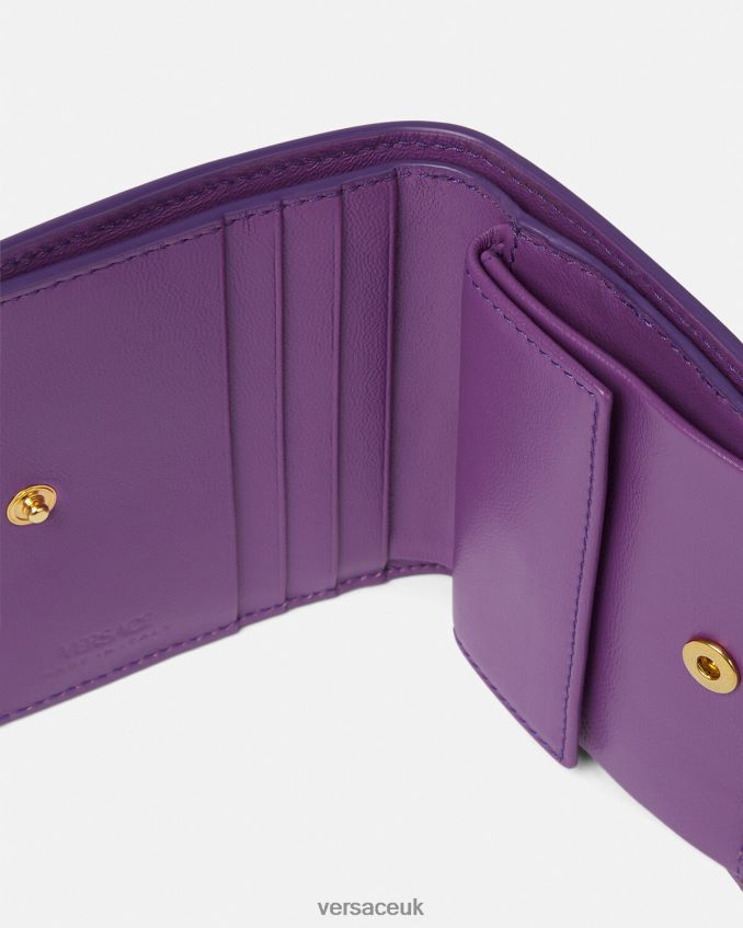 Women Versace Greca Goddess Bifold Wallet 6D2D06578 Violet Accessories
