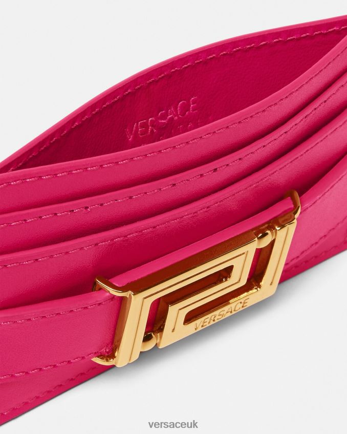 Women Versace Greca Goddess Card Holder 6D2D06561 Pink Accessories