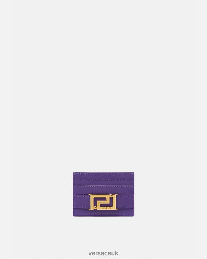 Women Versace Greca Goddess Card Holder 6D2D06579 Violet Accessories
