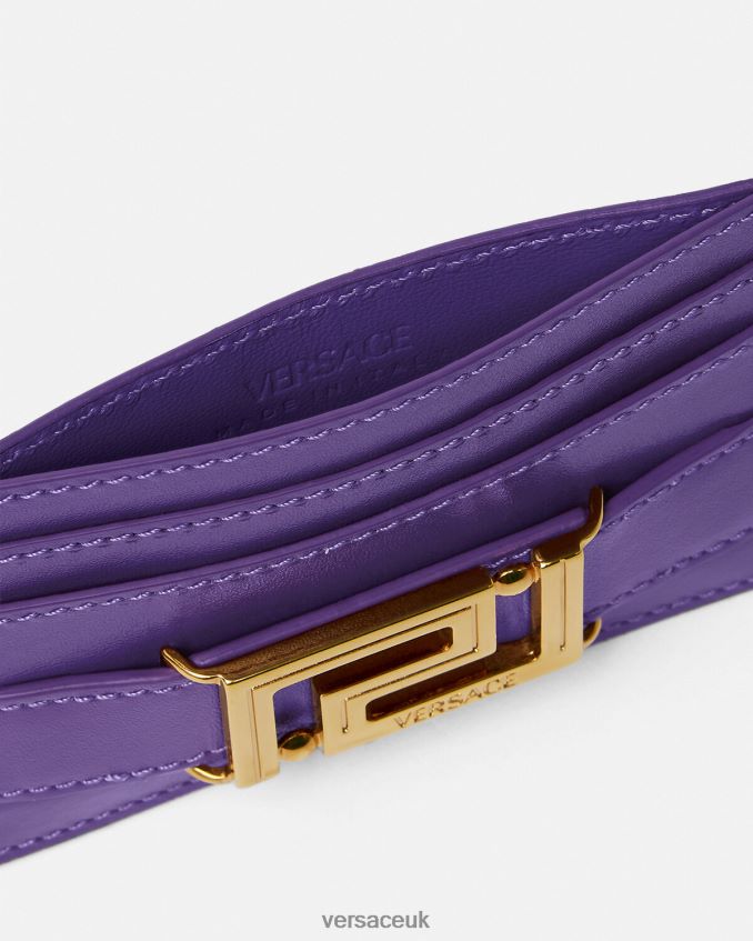 Women Versace Greca Goddess Card Holder 6D2D06579 Violet Accessories