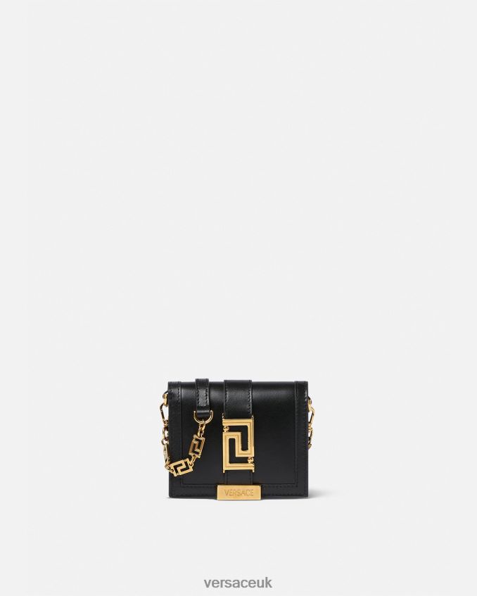 Women Versace Greca Goddess Chain Wallet 6D2D06563 Black Accessories