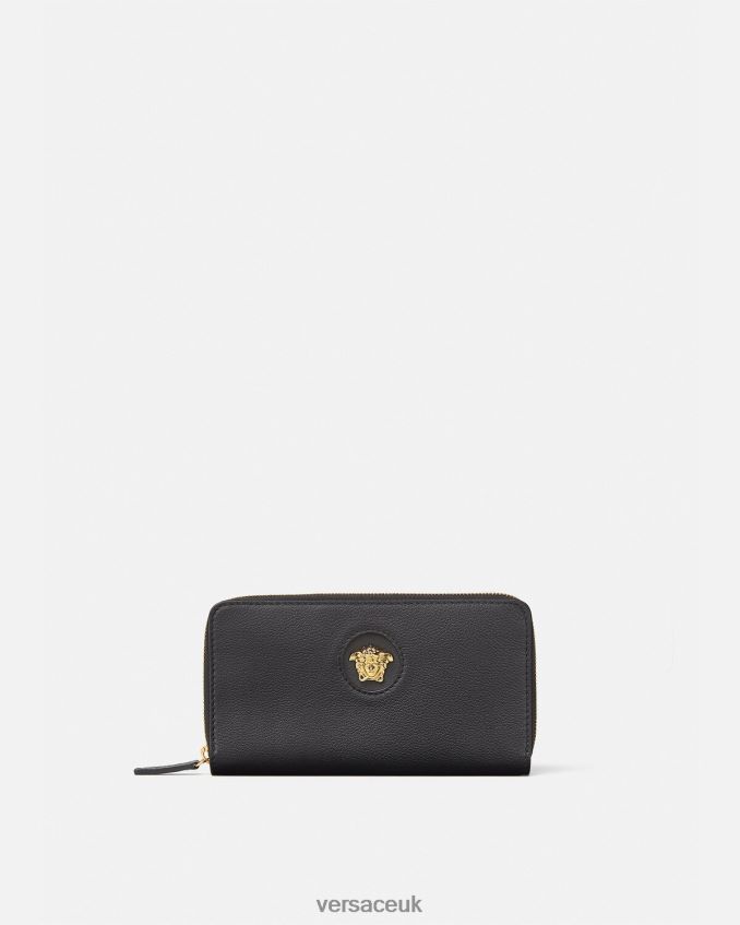 Women Versace La Medusa Continental Wallet 6D2D06573 Black Accessories