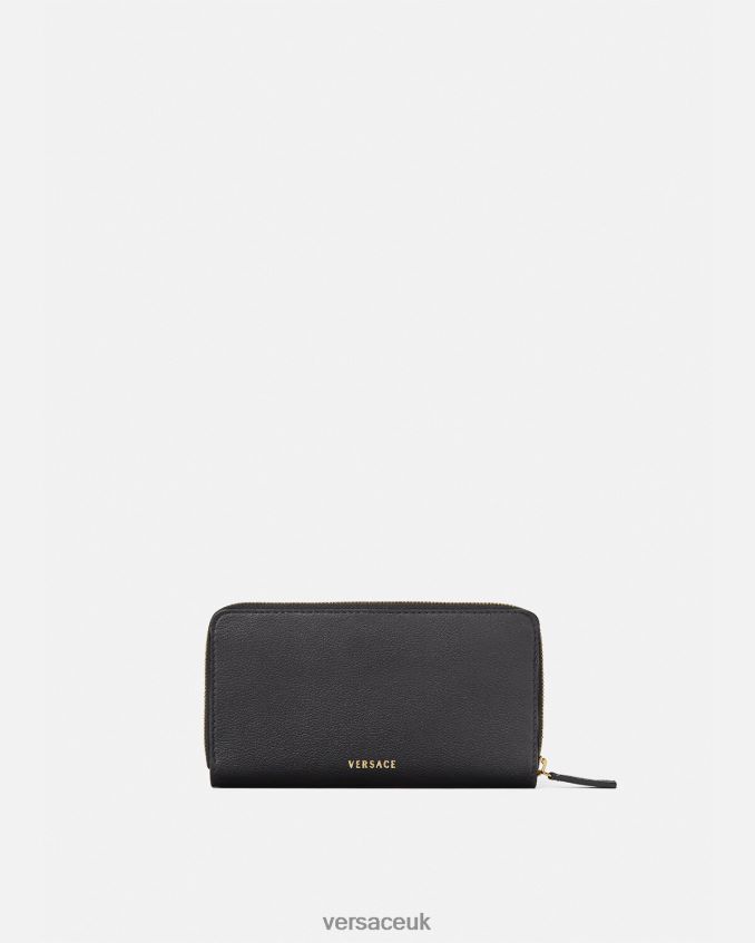 Women Versace La Medusa Continental Wallet 6D2D06573 Black Accessories