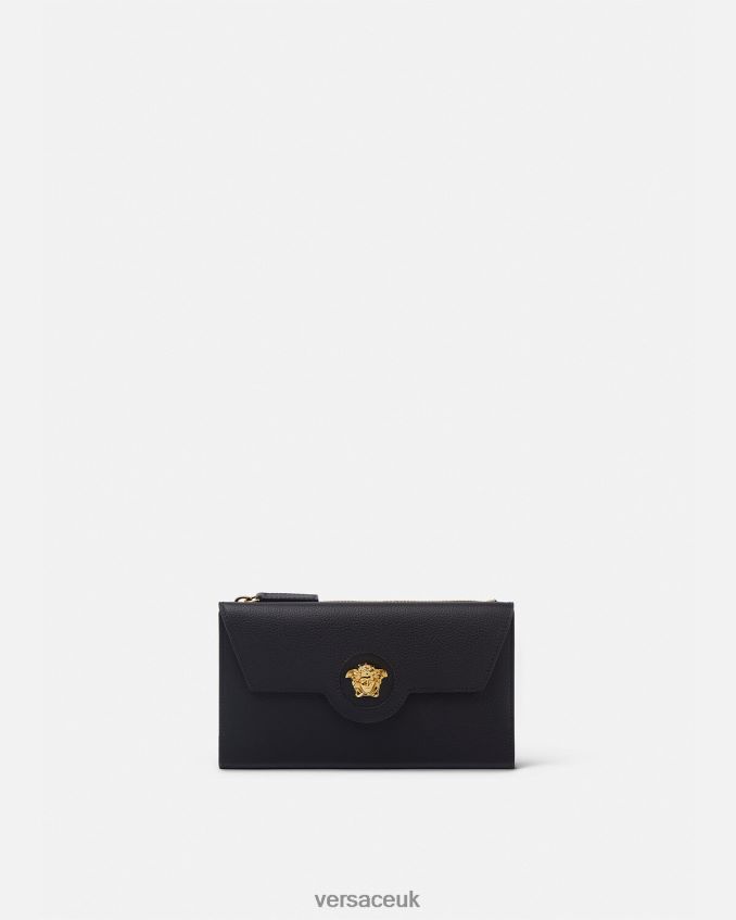Women Versace La Medusa Long Wallet 6D2D06574 Black Accessories