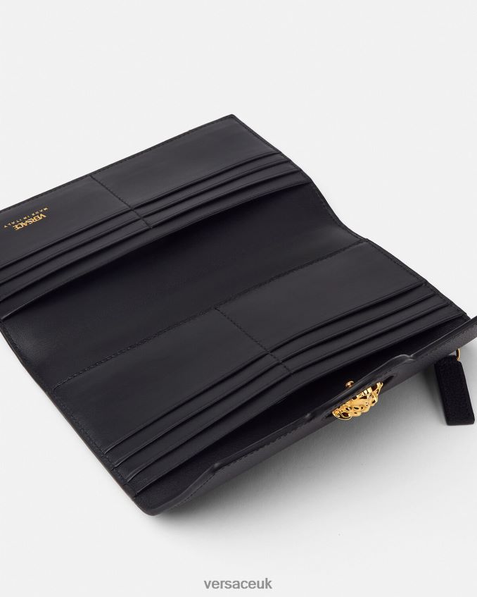 Women Versace La Medusa Long Wallet 6D2D06574 Black Accessories