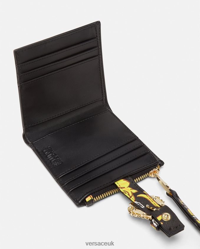 Women Versace Logo Couture1 Wallet 6D2D062343 Black & Gold Accessories