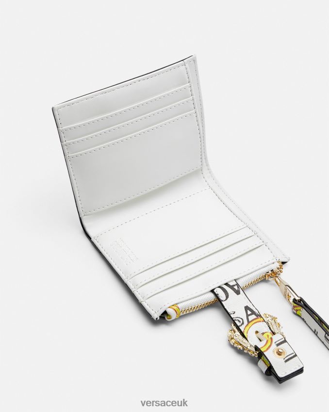 Women Versace Logo Couture1 Wallet 6D2D062344 Gold & White Accessories