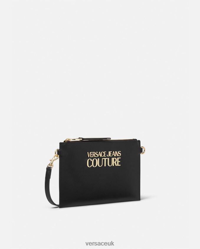 Women Versace Logo Lock Pouch 6D2D062321 Black Accessories