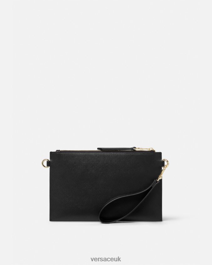 Women Versace Logo Lock Pouch 6D2D062321 Black Accessories