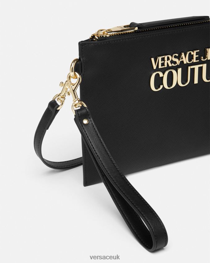 Women Versace Logo Lock Pouch 6D2D062321 Black Accessories