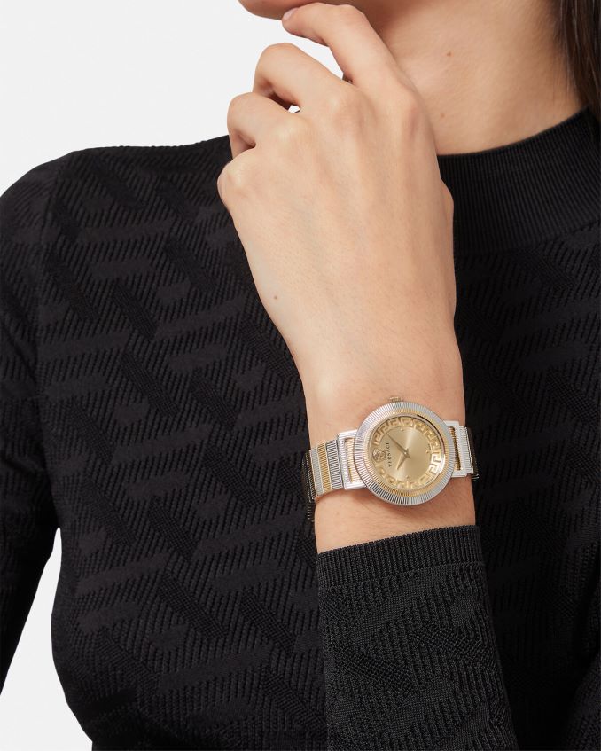 Women Versace Greca Chic Watch 6D2D06971 Gold & Silver Accessories