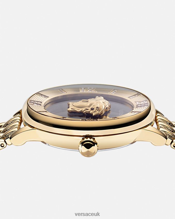 Women Versace La Medusa Diamond Watch 6D2D06962 Black & Gold Accessories