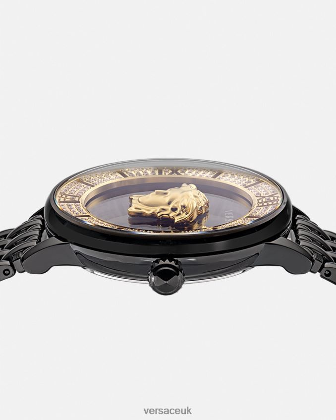 Women Versace La Medusa Diamond Watch 6D2D06973 Black Accessories
