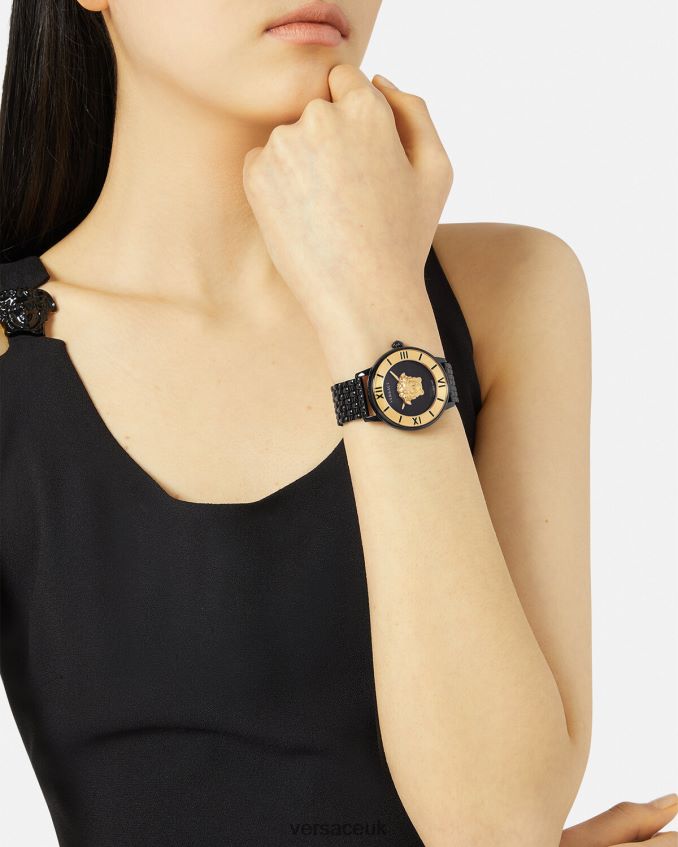 Women Versace La Medusa Watch 6D2D06984 Black Accessories