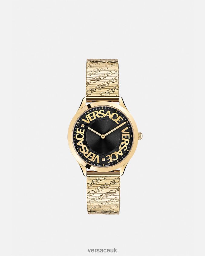 Women Versace Logo Halo Watch 6D2D06970 Gold Accessories