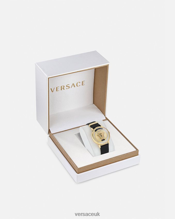 Women Versace Medusa Icon Diamond Watch 6D2D06963 Black & Gold Accessories