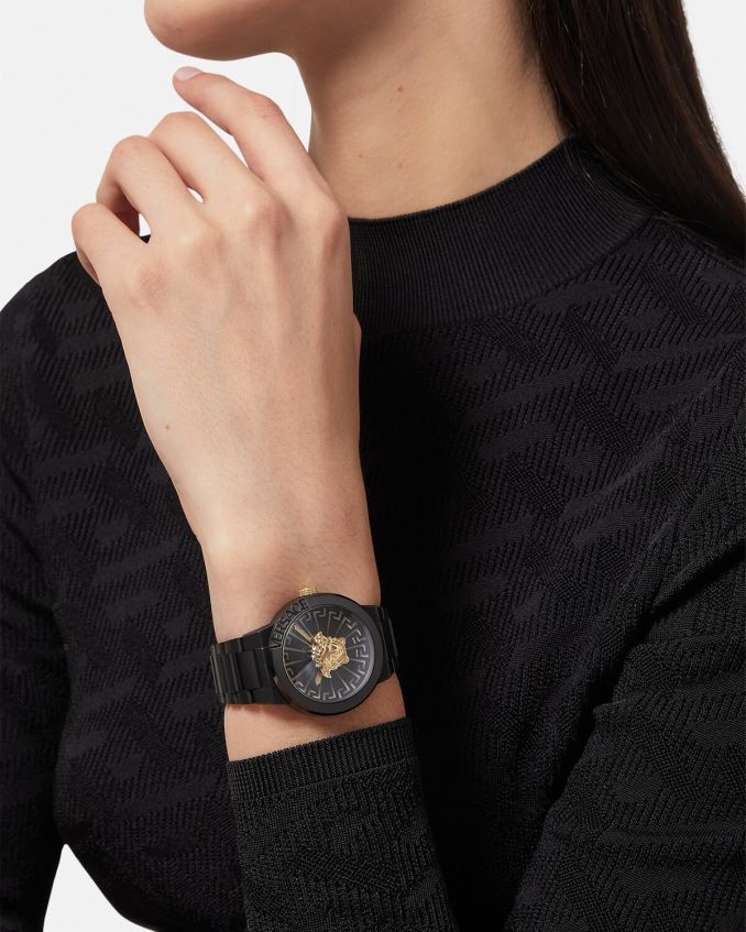 Women Versace Medusa Infinite Watch 6D2D06994 Black Accessories