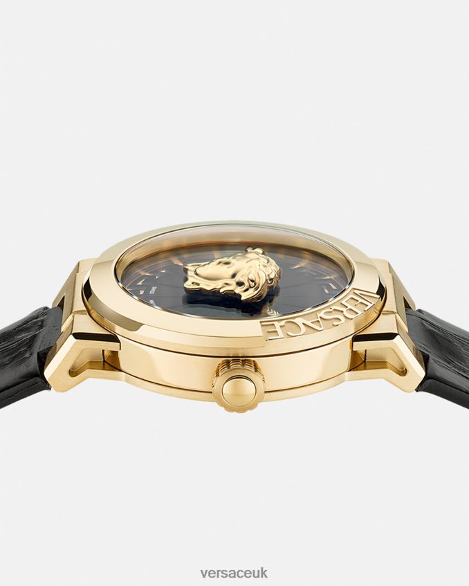 Women Versace Medusa Infinite Watch 6D2D06995 Black & Gold Accessories