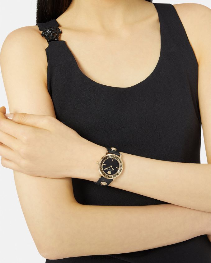 Women Versace V-Tribute Watch 6D2D06966 Black Accessories
