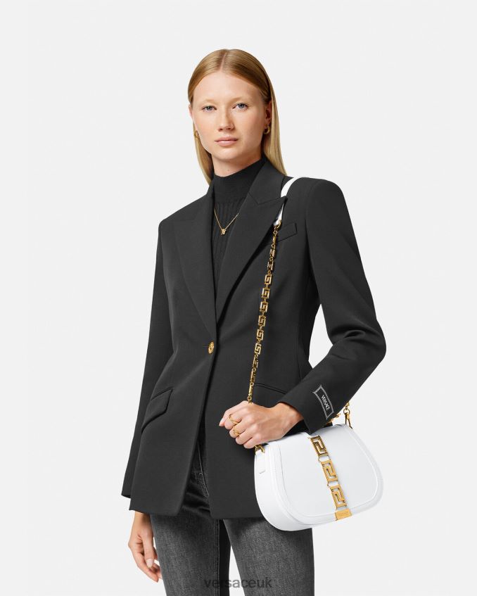 Women Versace Greca Goddess Large Shoulder Bag 6D2D06255 White Bags